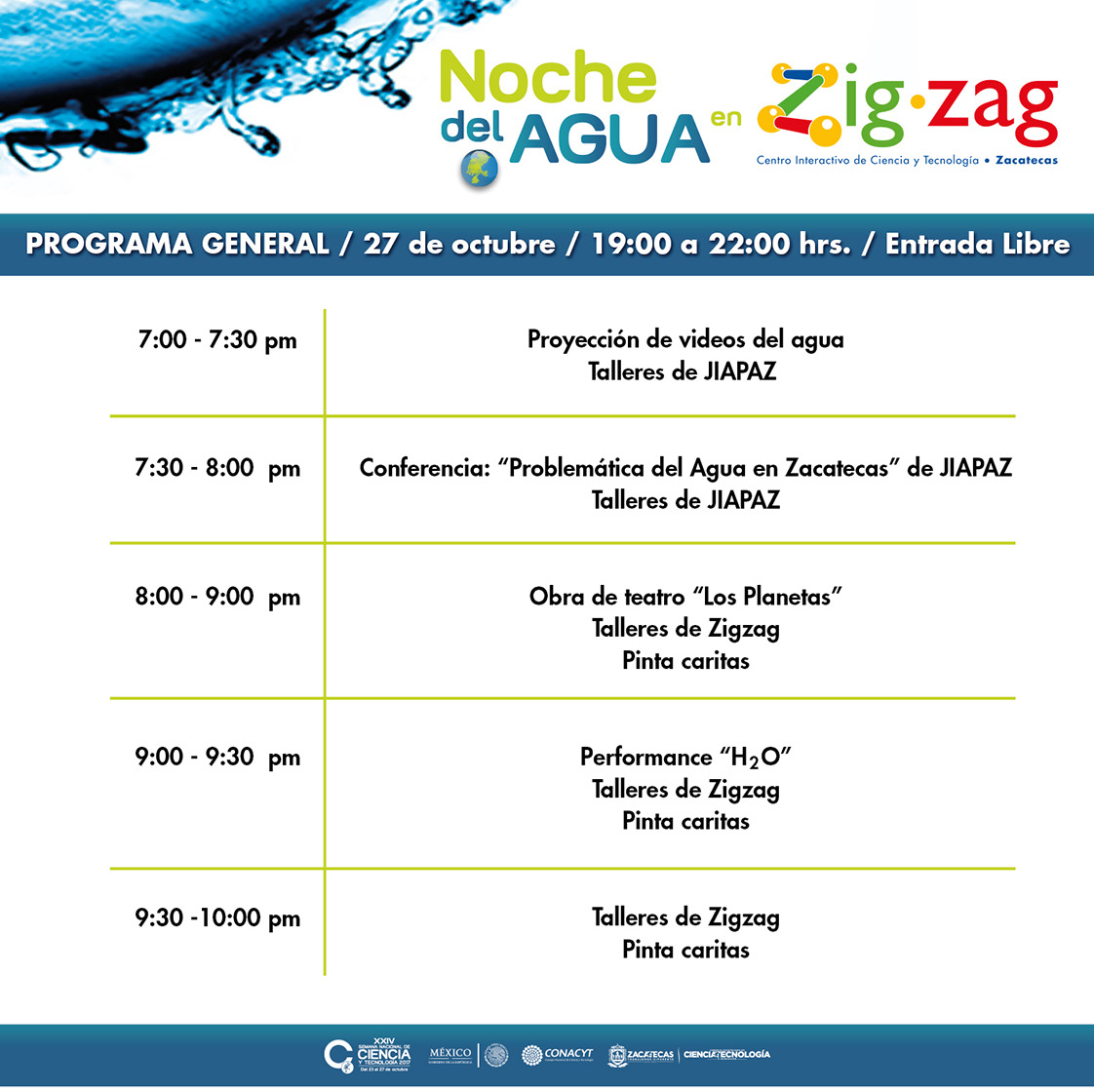 Programa Noche del Agua Zigzag